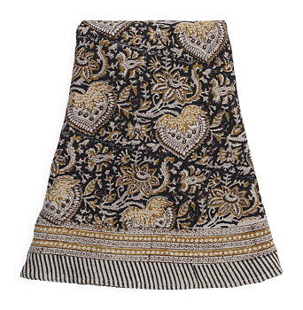 Chamois Round Linen Oriental Black 220cm