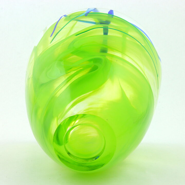 Anna Ehrner (Atoll 1997) Widening Vase with Swirling Green Decor 20 cm