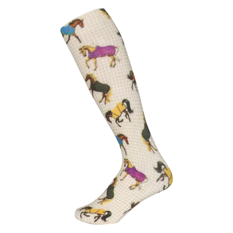Ridstrumpor AWST Intl Hästmotiv Horses In Rugs Beige
