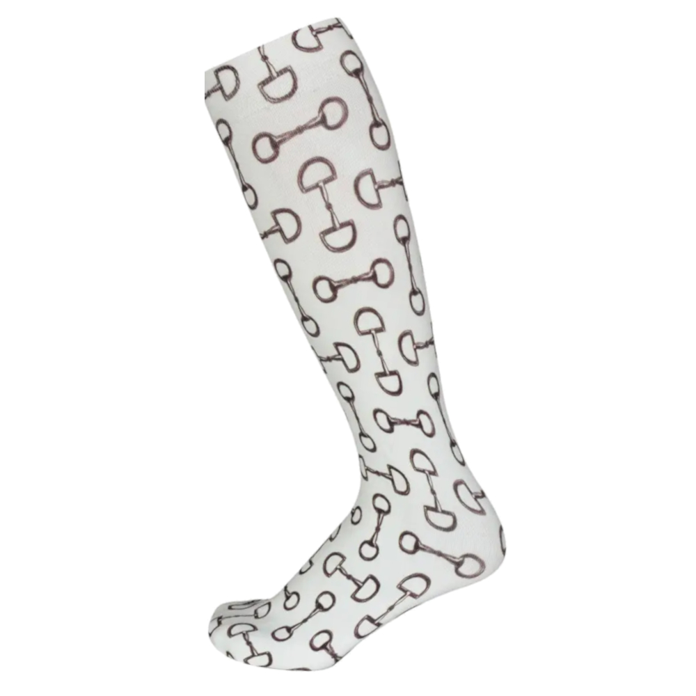 Riding Socks AWSTIntl Vintage Snaffle Bits White