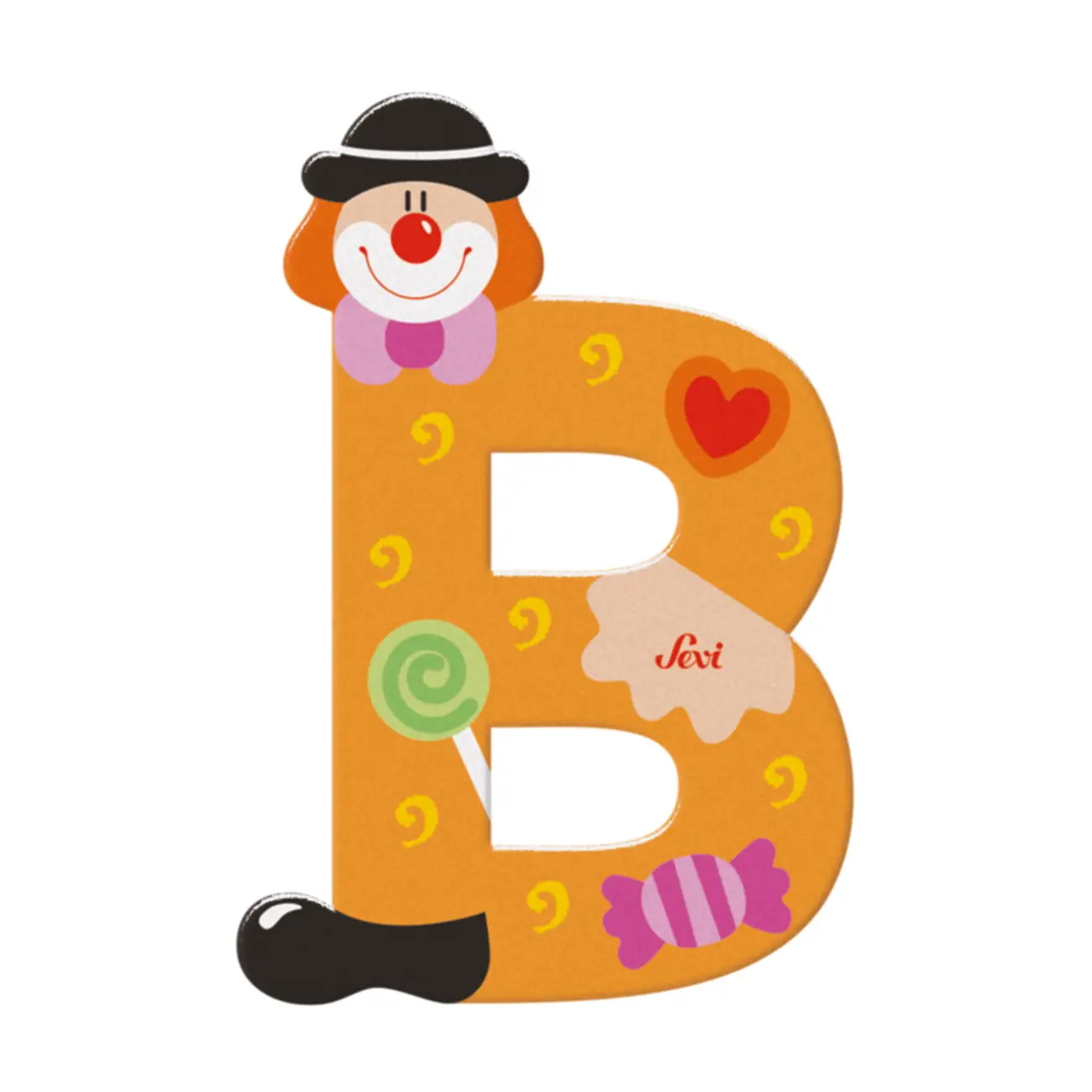 Sevi Bokstav clown B Orange