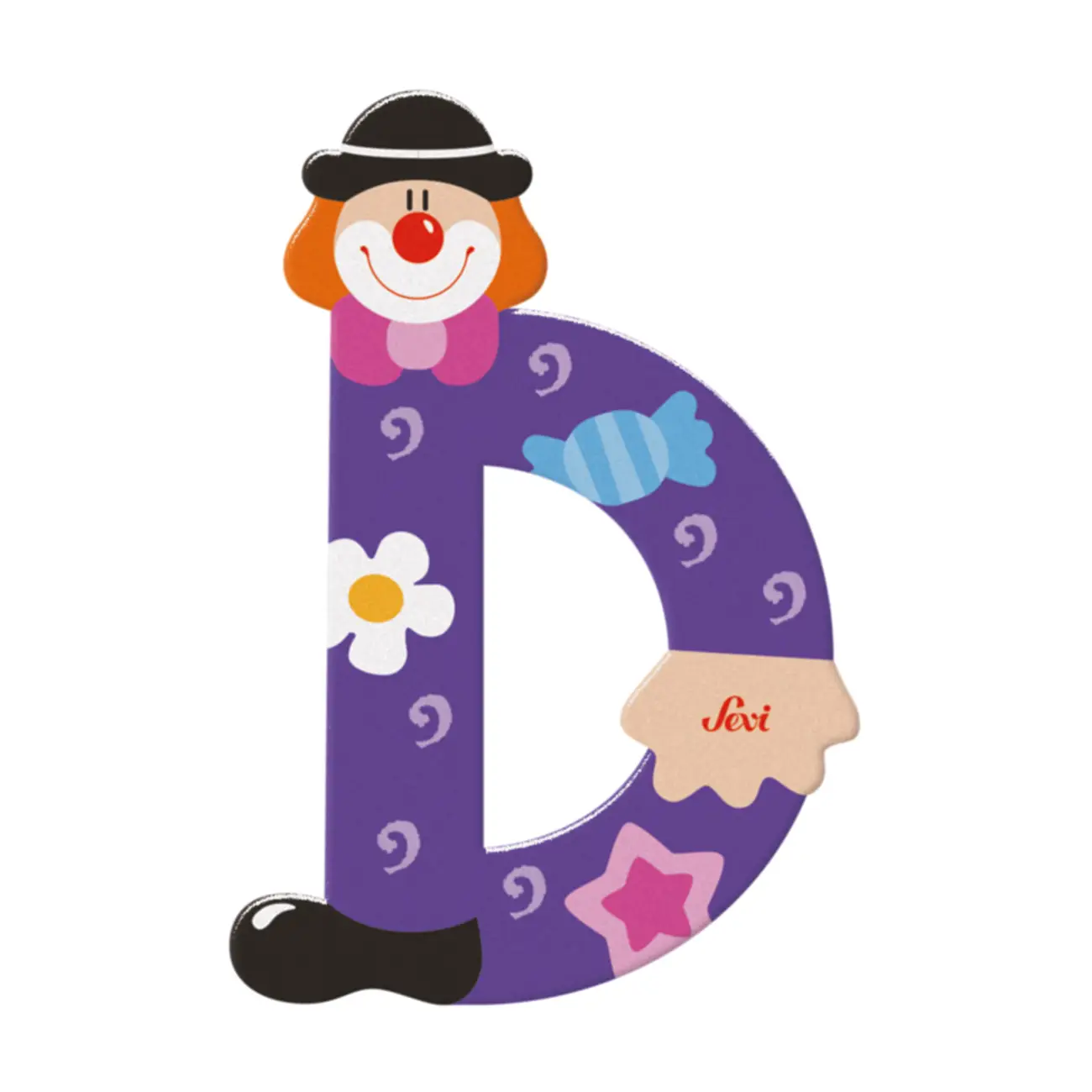 Sevi Bokstav clown D Lila