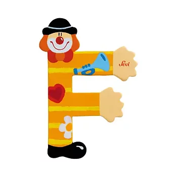 Sevi Bokstav clown F Gul