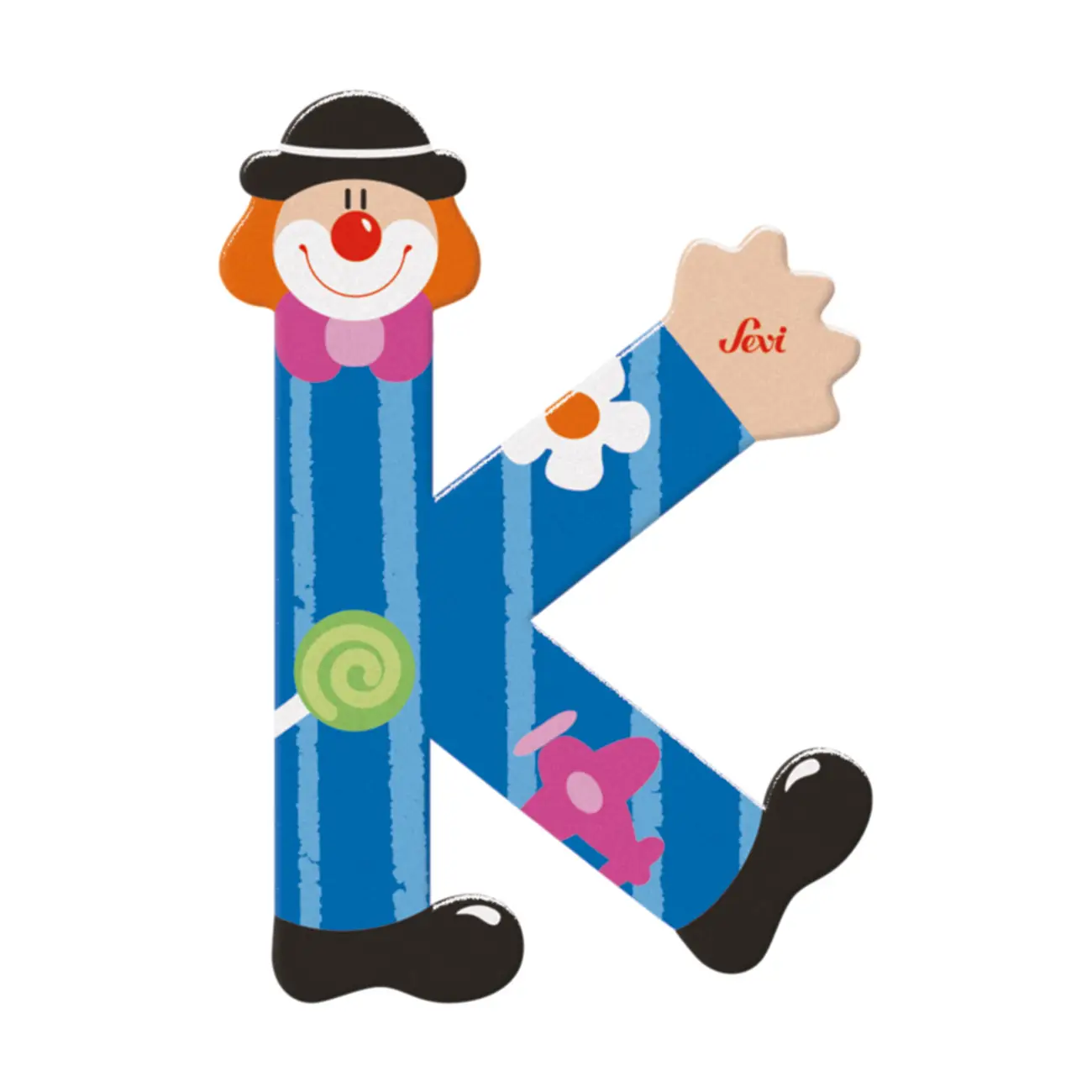 Sevi Bokstav clown K Blå