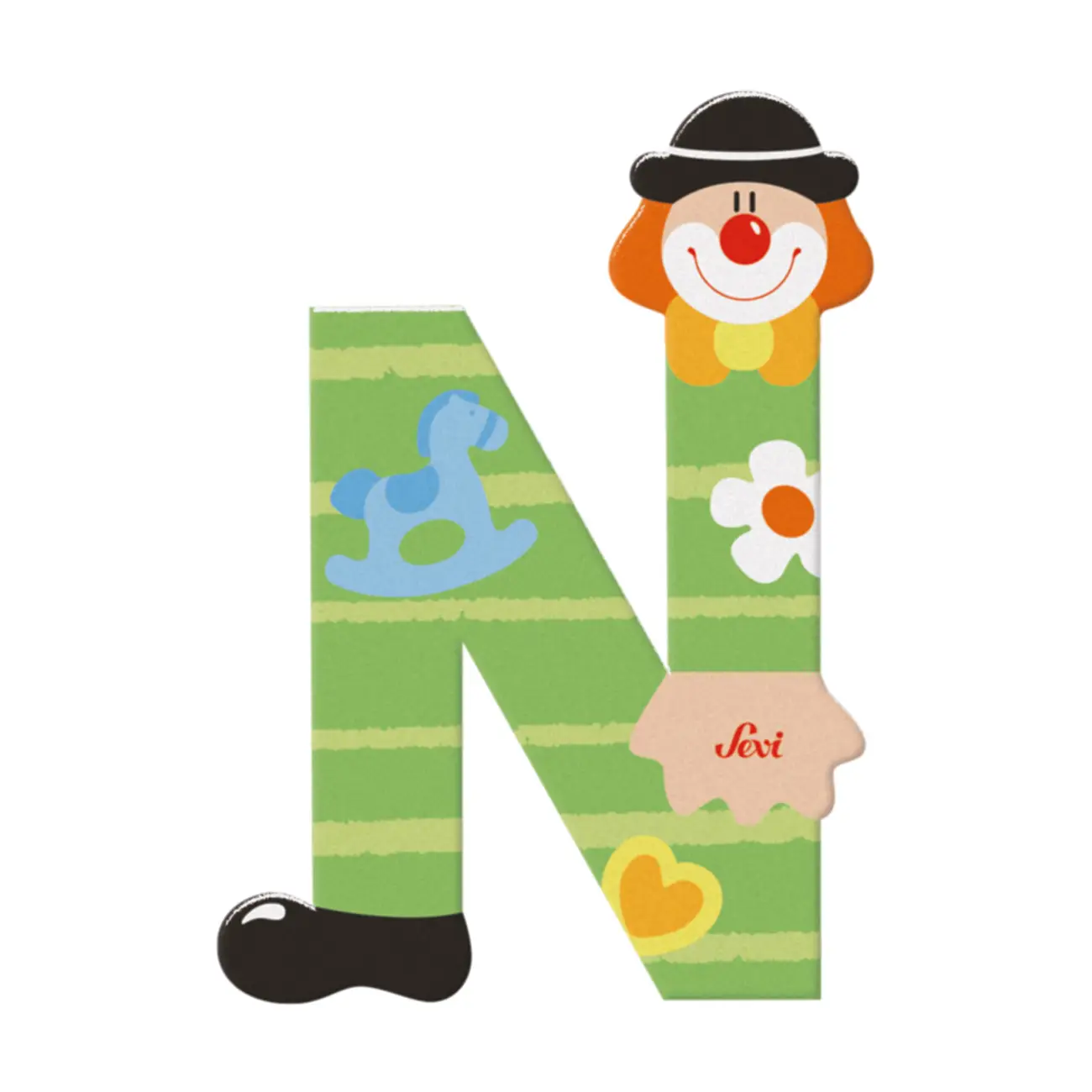 Sevi Bokstav clown N Grön