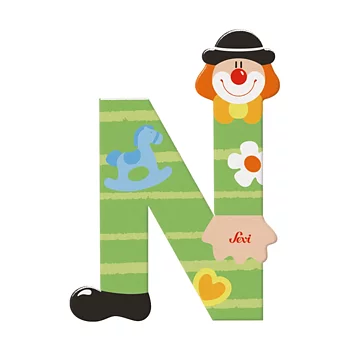Sevi Bokstav clown N Grön