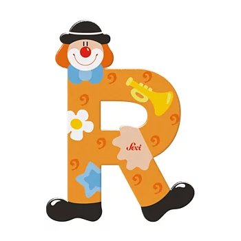 Sevi Bokstav clown R Gul