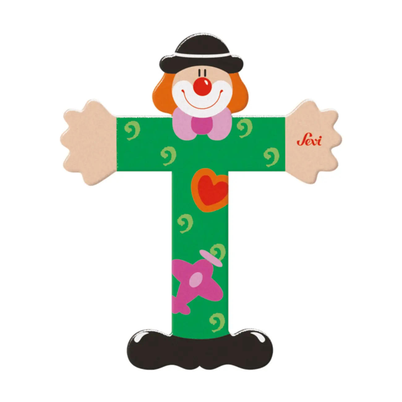 Sevi Bokstav clown T Grön