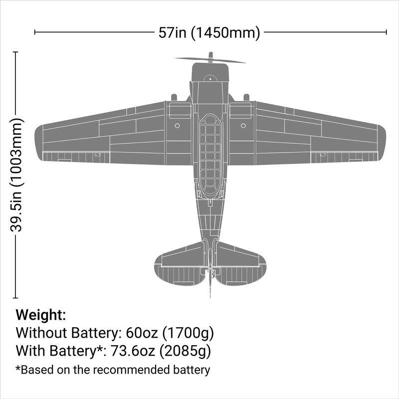E-flite SNJ-5/AT-6 Texan 1.5m BNF Basic with AS3X+ and SAFE Select - 25