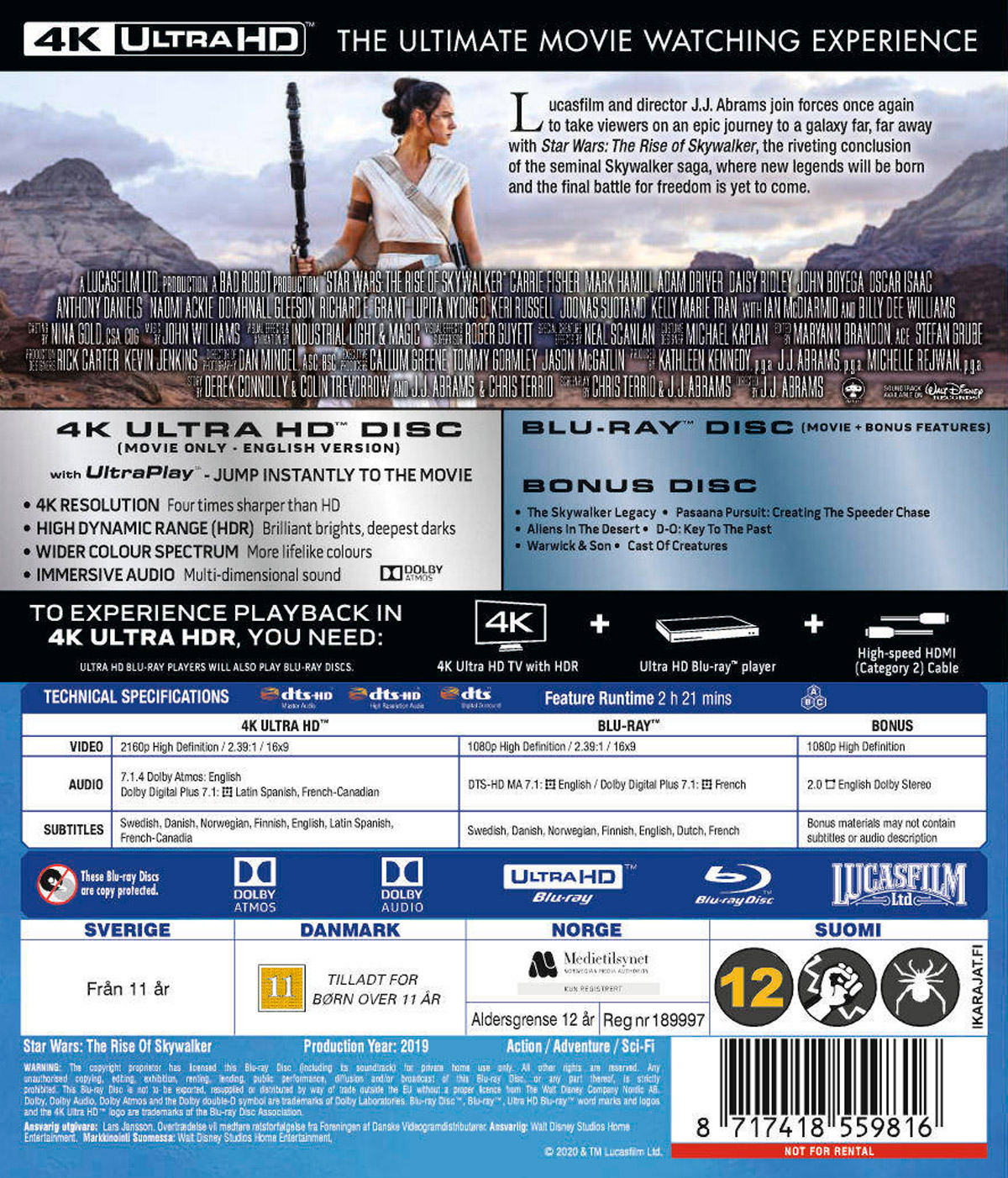 Star Wars IX - The Rise of Skywalker (4K Ultra HD + Blu-ray) - 2