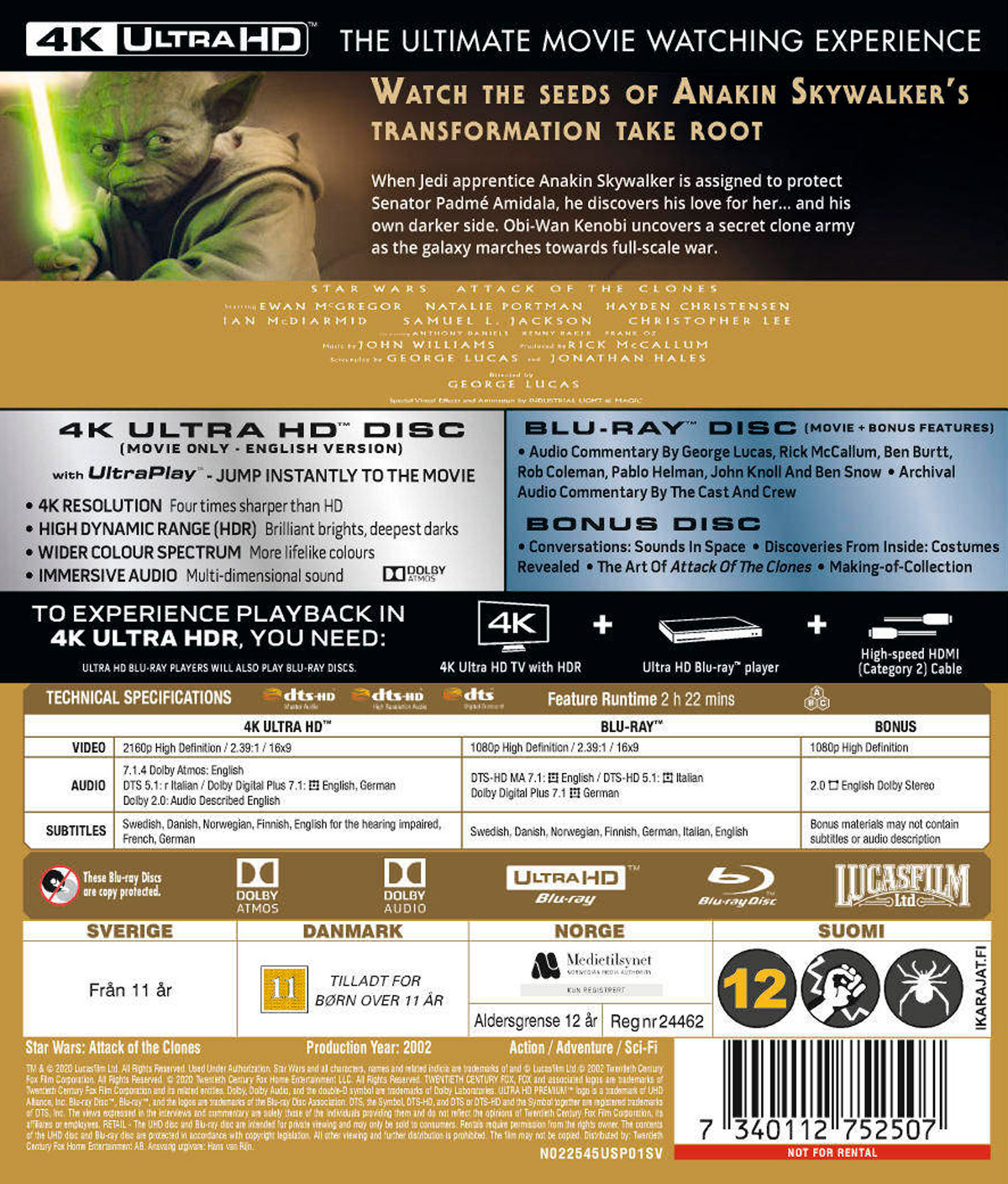 Star Wars II - Attack of the Clones (4K Ultra HD + Blu-ray) - 2