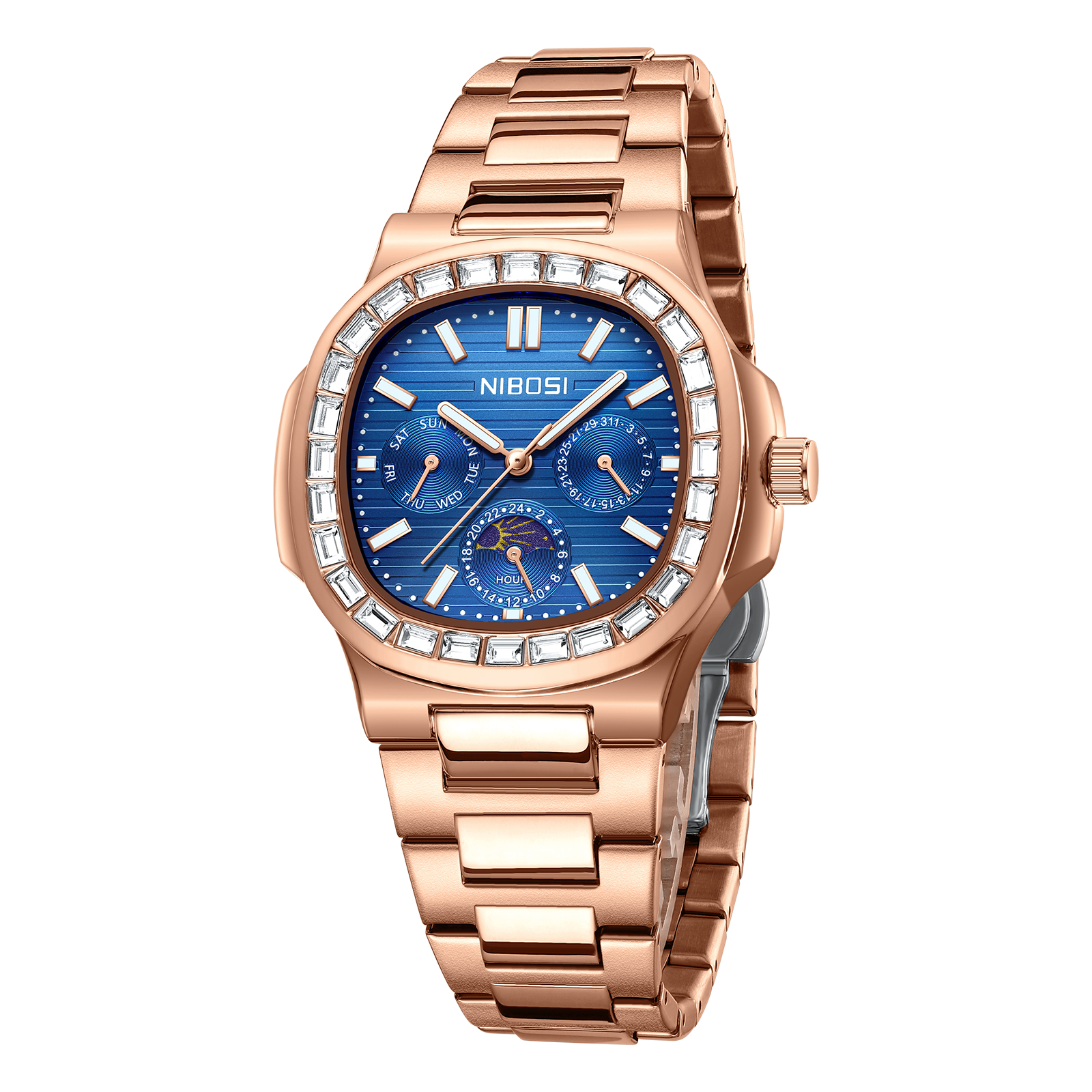 Nibosi Heritage 24 Hour Rose Gold Blue - 3