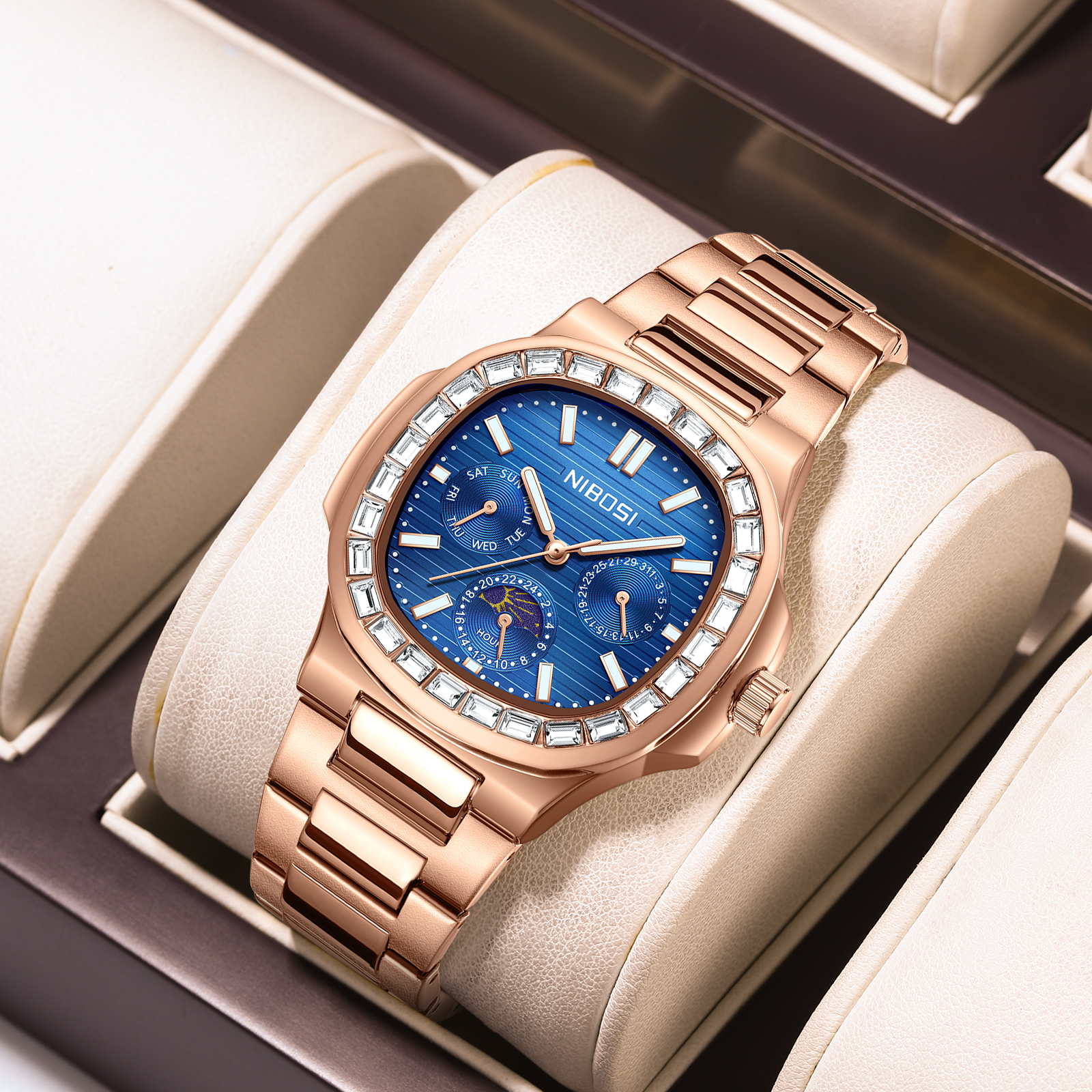 Nibosi Heritage 24 Hour Rose Gold Blue - 9