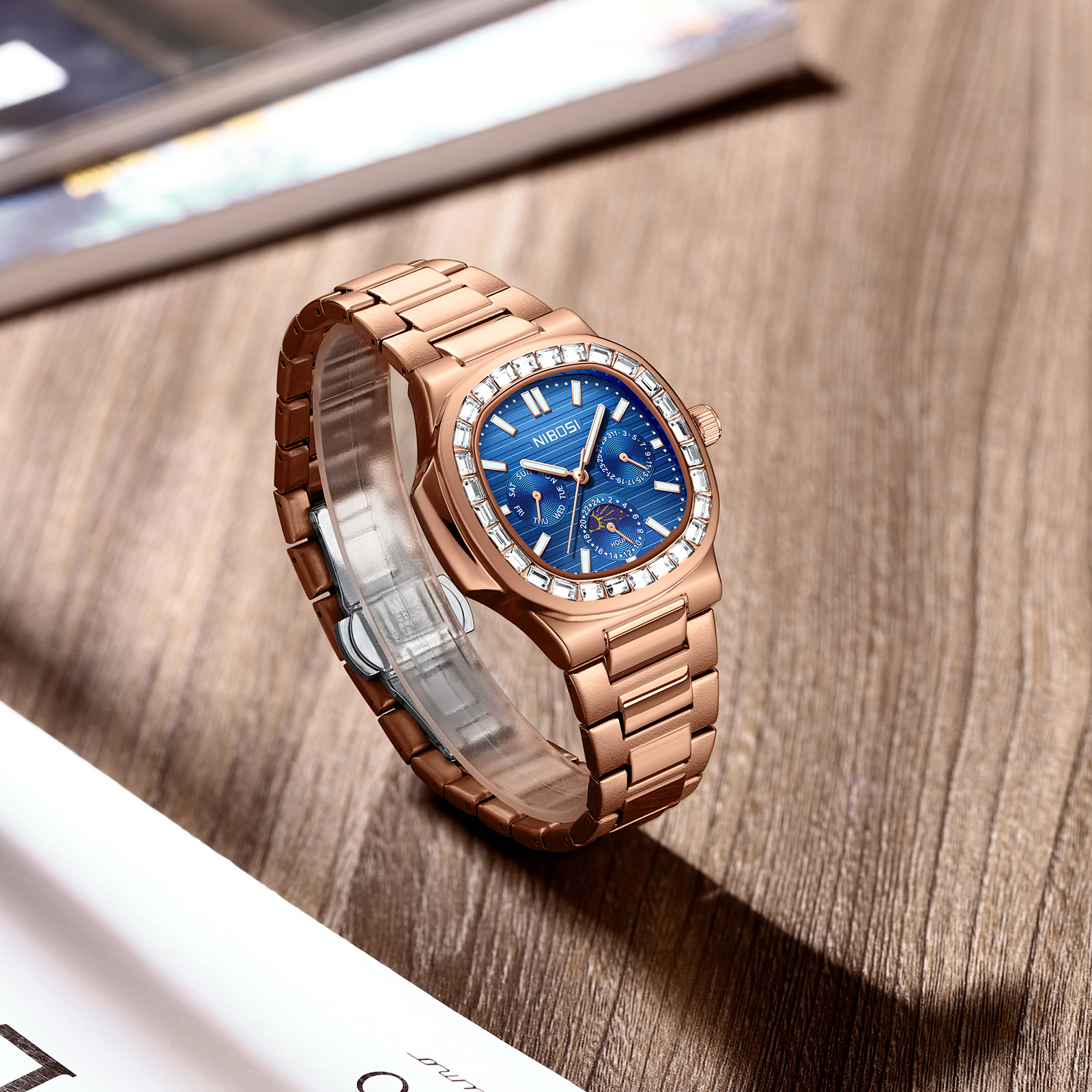 Nibosi Heritage 24 Hour Rose Gold Blue - 8