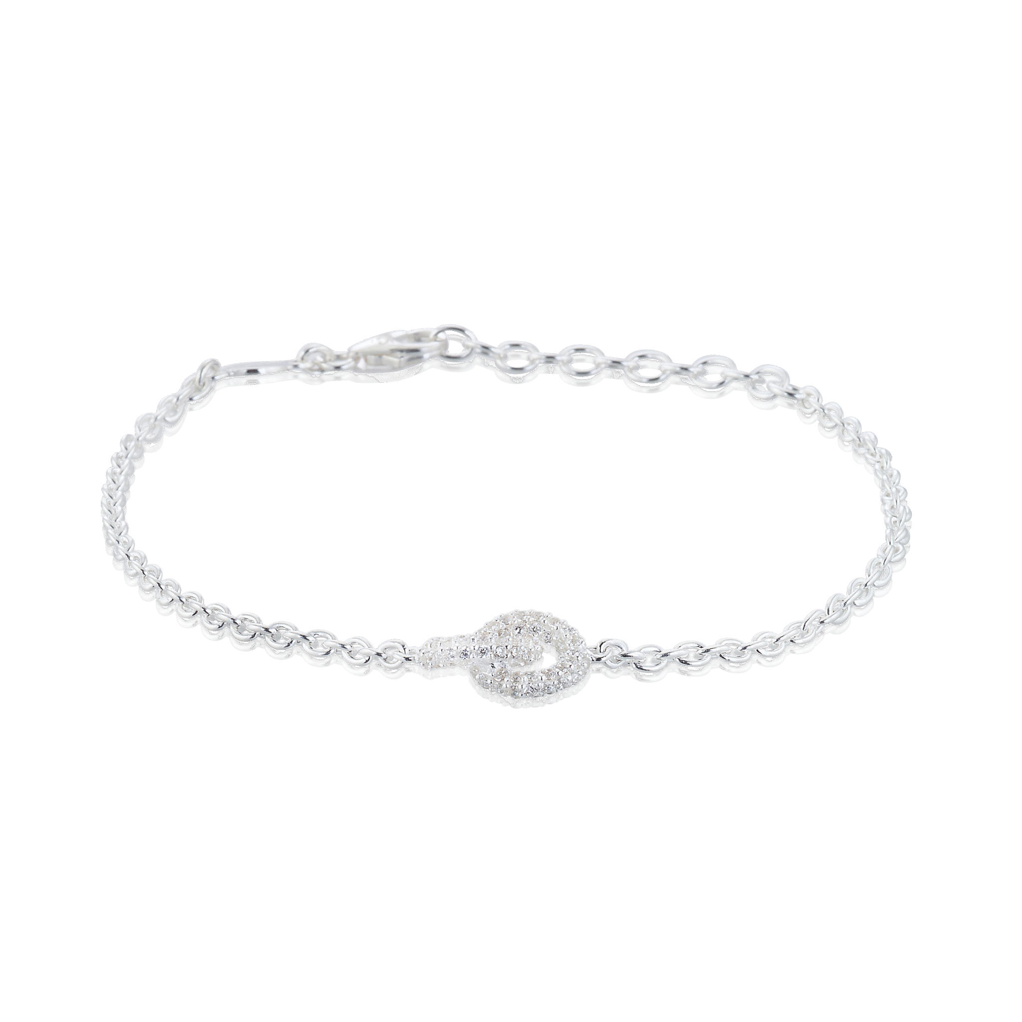 Hopeinen rannekoru THE KNOT MINI SPARKLING - 3
