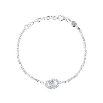 Hopeinen rannekoru THE KNOT MINI SPARKLING