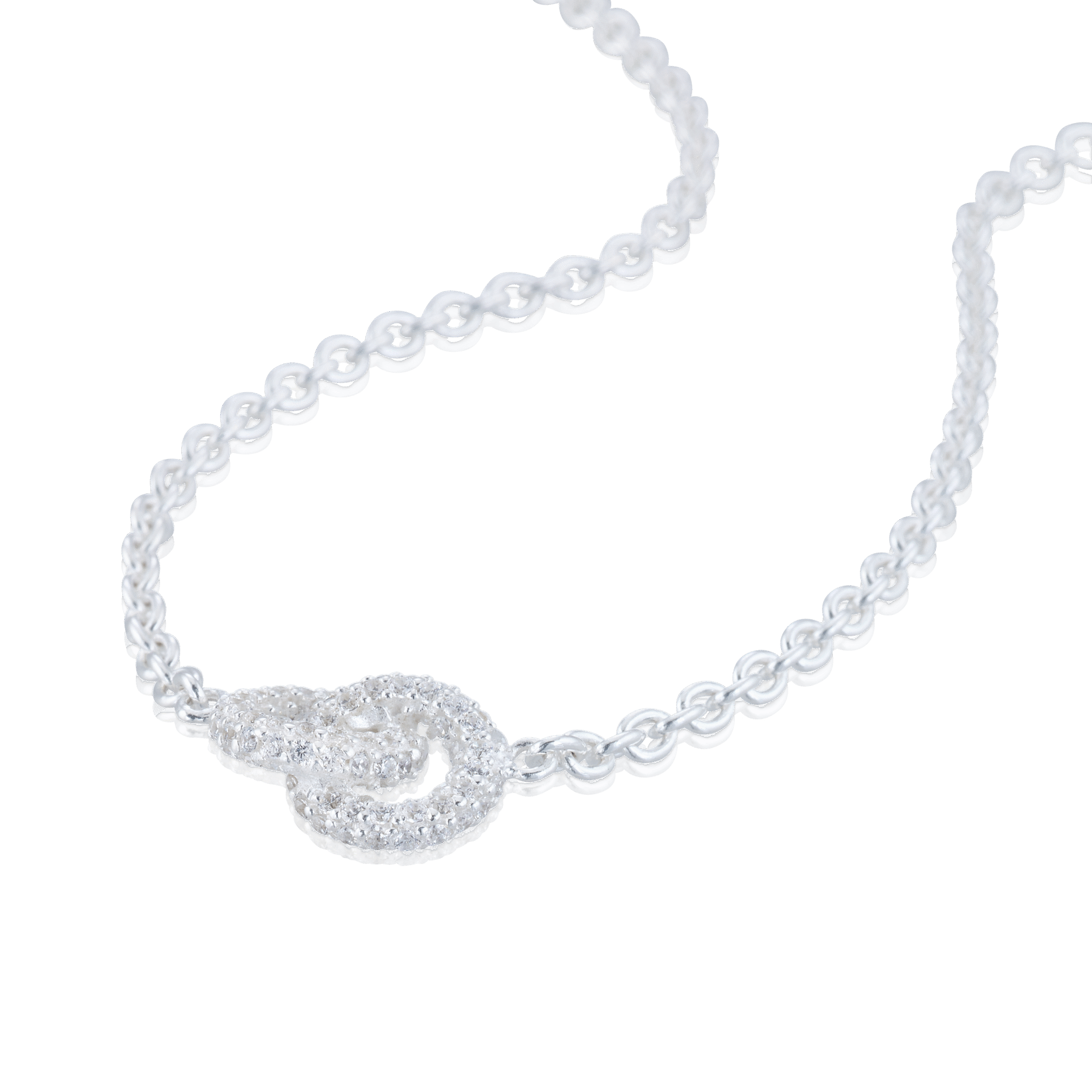 Hopeinen kaulus THE KNOT MINI SPARKLING - 2