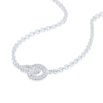 Hopeinen kaulus THE KNOT MINI SPARKLING