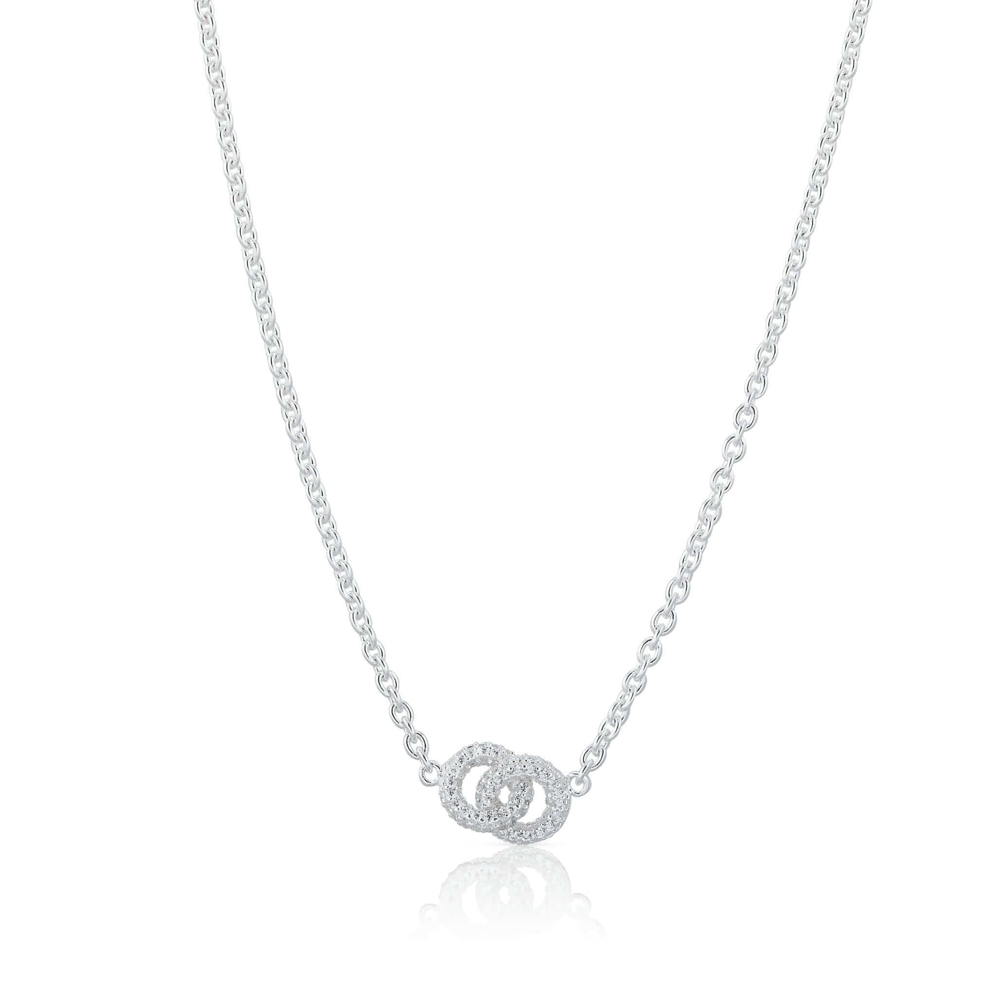Hopeinen kaulus THE KNOT MINI SPARKLING