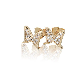 Gold plated PETITE PAPILLION SPARKLING Earrings