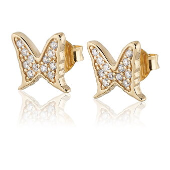 Gold plated PETITE PAPILLION SPARKLING Earrings