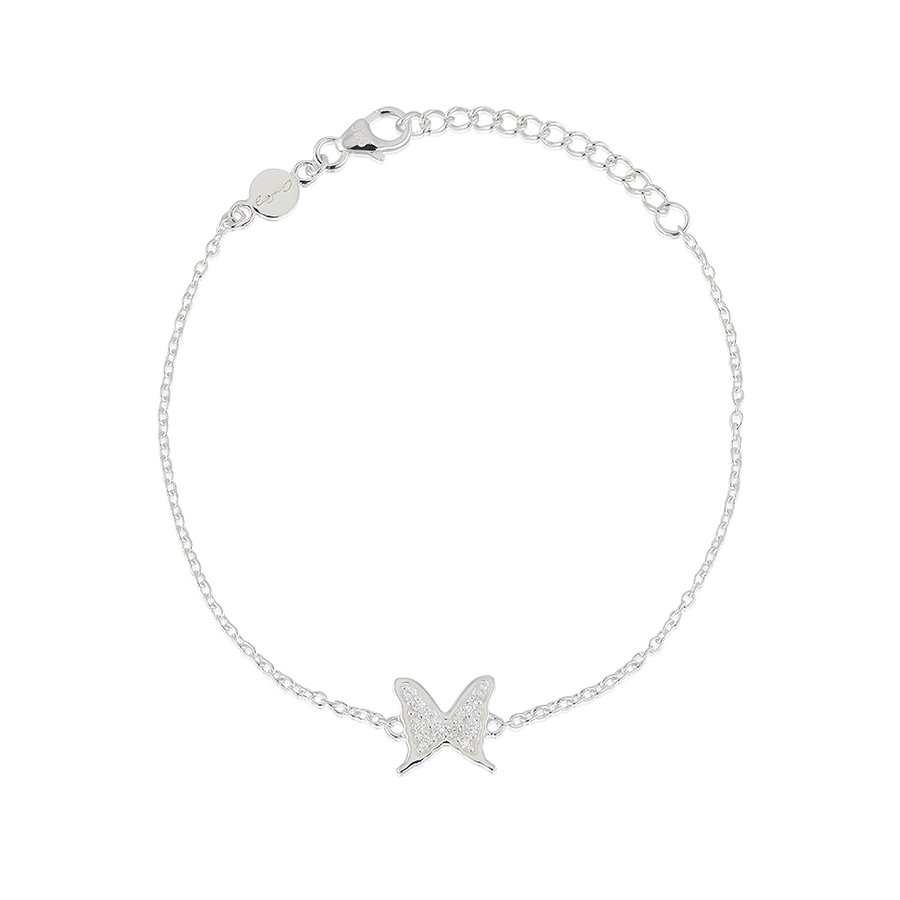 Hopeinen rannekoru PETITE PAPILLION SPARKLING