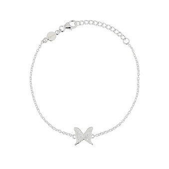 Hopeinen rannekoru PETITE PAPILLION SPARKLING