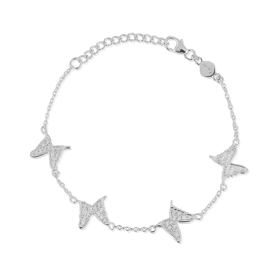 Silver bracelet PETITE PAPILLION SPARKLING 4 BUTTERFLIES