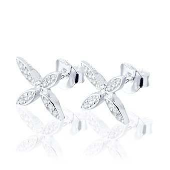 Silver earrings SPARKLING ELLIPSE MINI