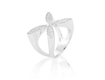 Silver ring SPARKLING ELLIPSE 18,5