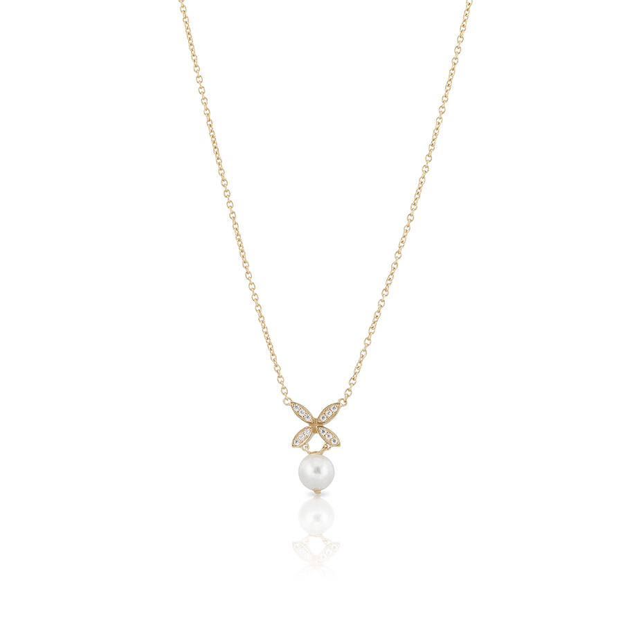 Kullattu hopeinen kaulakoru ELLIPSE MINI PEARL ELLIPSE MINI PEARL