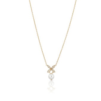 Kullattu hopeinen kaulakoru ELLIPSE MINI PEARL ELLIPSE MINI PEARL