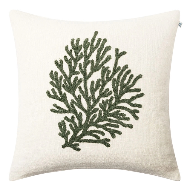 Kudde Coral - Off White/Cactus Green 50x50 cm
