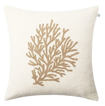 Kudde Coral - Off White/Khaki 50x50 cm