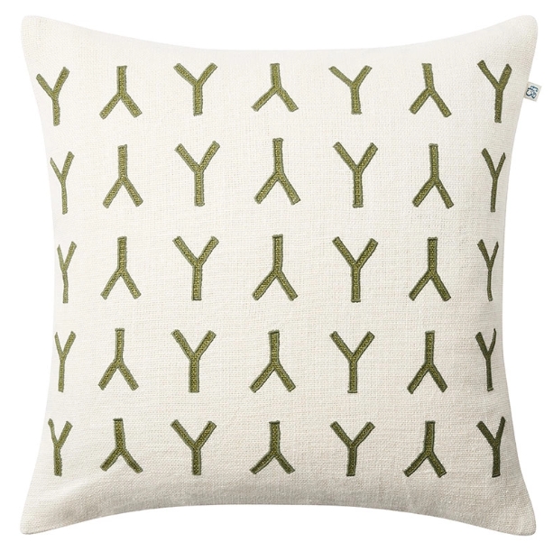 Kudde Divan - Off White/Cactus Green 50x50 cm