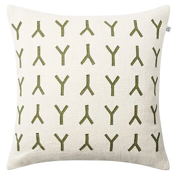 Kudde Divan - Off White/Cactus Green 50x50 cm