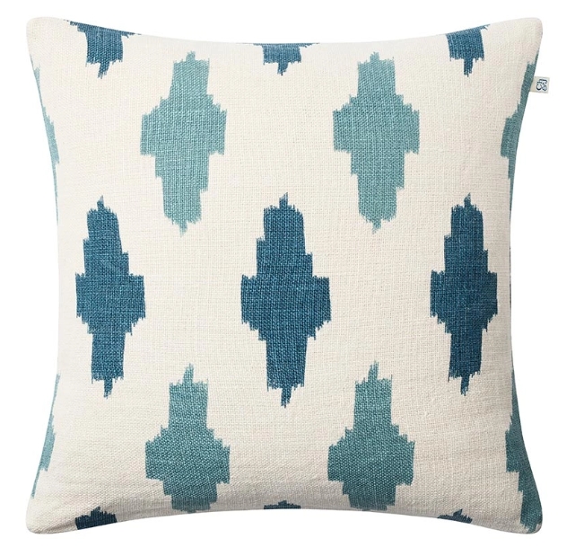 Kudde Ikat Agra - Off White/Heaven/Palace Blue 50x50 cm