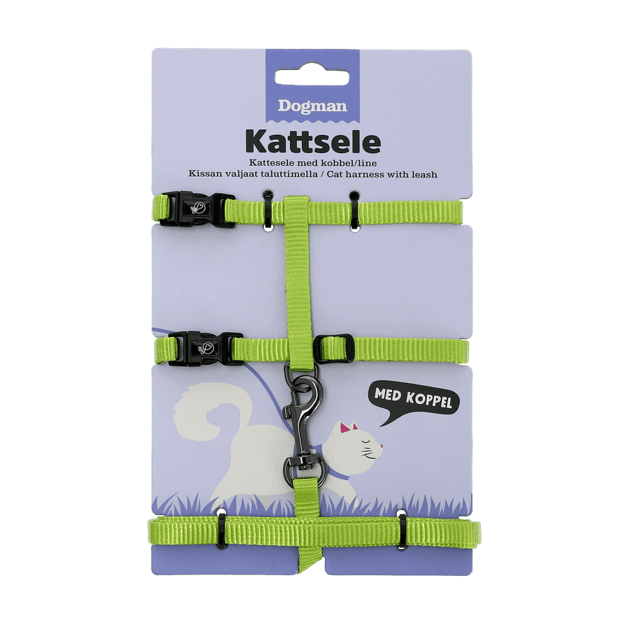 Dogman - Kattsele-Set Findus Grön