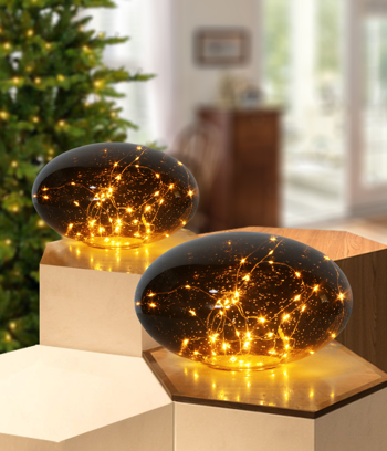 Lampa kupol i brunt glas LED- belysning och timer