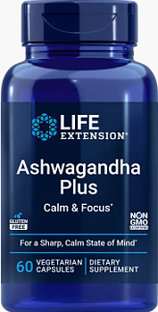 Life Extension Ashwagandha Plus Calm & Focus – Stress & Fokus (60 kap)