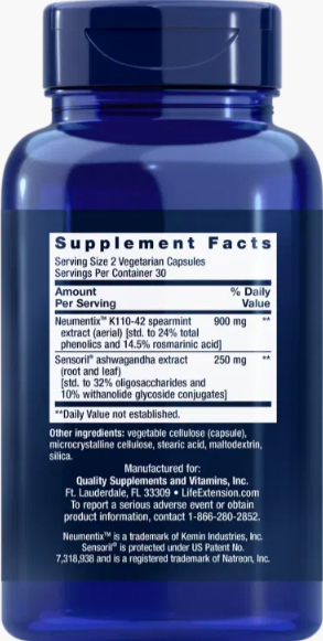 Life Extension Ashwagandha Plus Calm & Focus – Stress & Fokus (60 kap) - 2