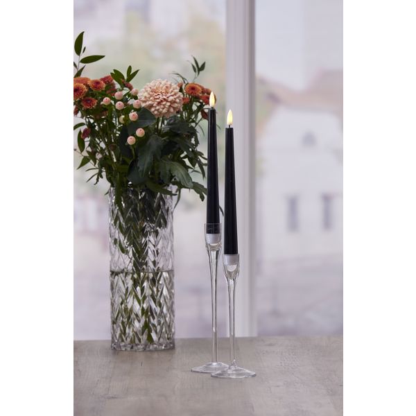 LED Antikljus Flamme Candy Svart 2-pack 
