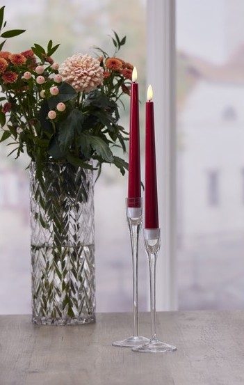 LED Antikljus Flamme Candy Röd 2-pack 