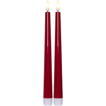 LED Antikljus Flamme Candy Röd 2-pack 
