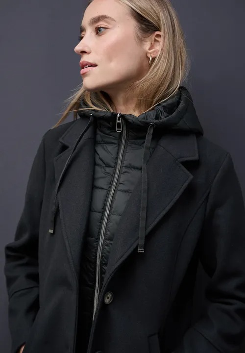 Long Revers Coat w. Removable - Street One - 4