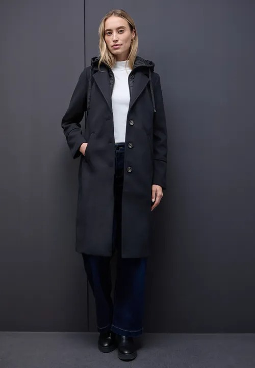 Long Revers Coat w. Removable - Street One