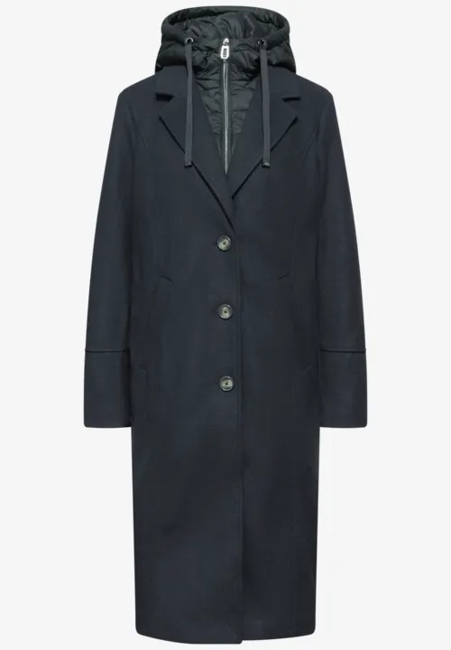Long Revers Coat w. Removable - Street One - 5