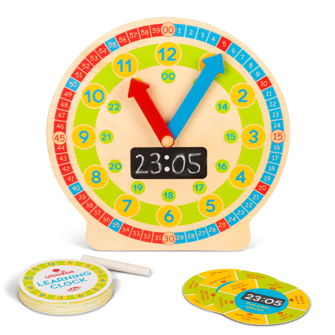 Wooden Learning Clock, Lär dig Klockan - 3