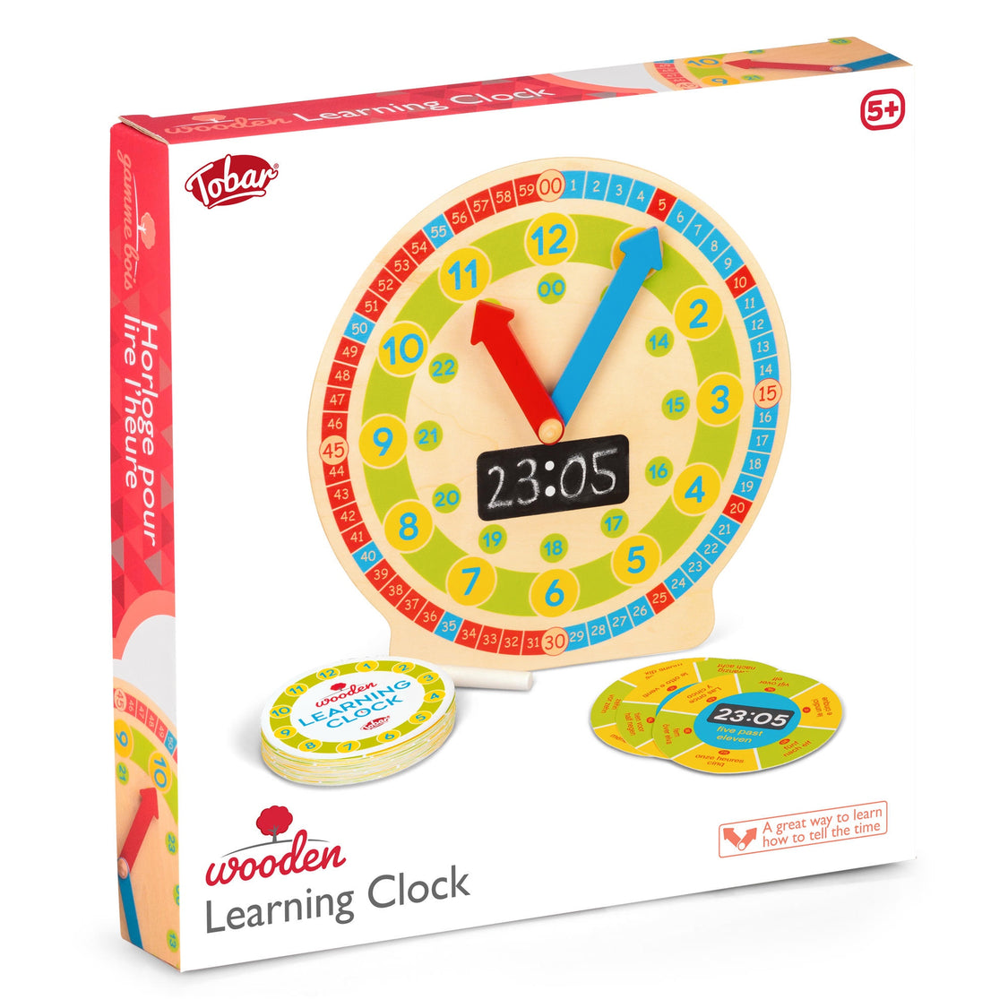 Wooden Learning Clock, Lär dig Klockan