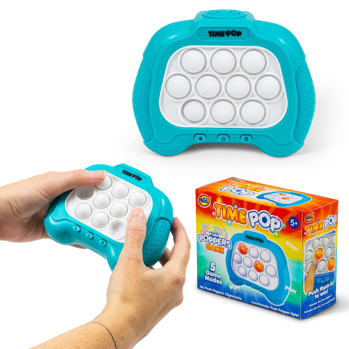 Time Pop Light Up Push Popper Game Blue - 2
